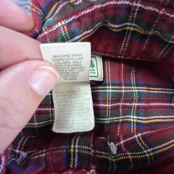 Vintage L.L. Bean Well Worn Red Plaid Flannel Shirt Mens XL Regular 100% Cotton - Picture 3 of 11